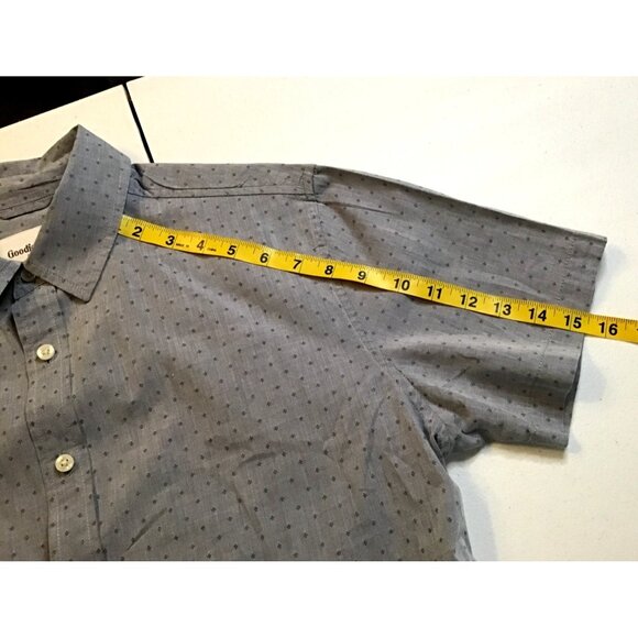GOODIELLOW- BLUE PATTERN STANDARD FIT MENS SHIRT SIZE MEDIUM - Picture 4 of 6